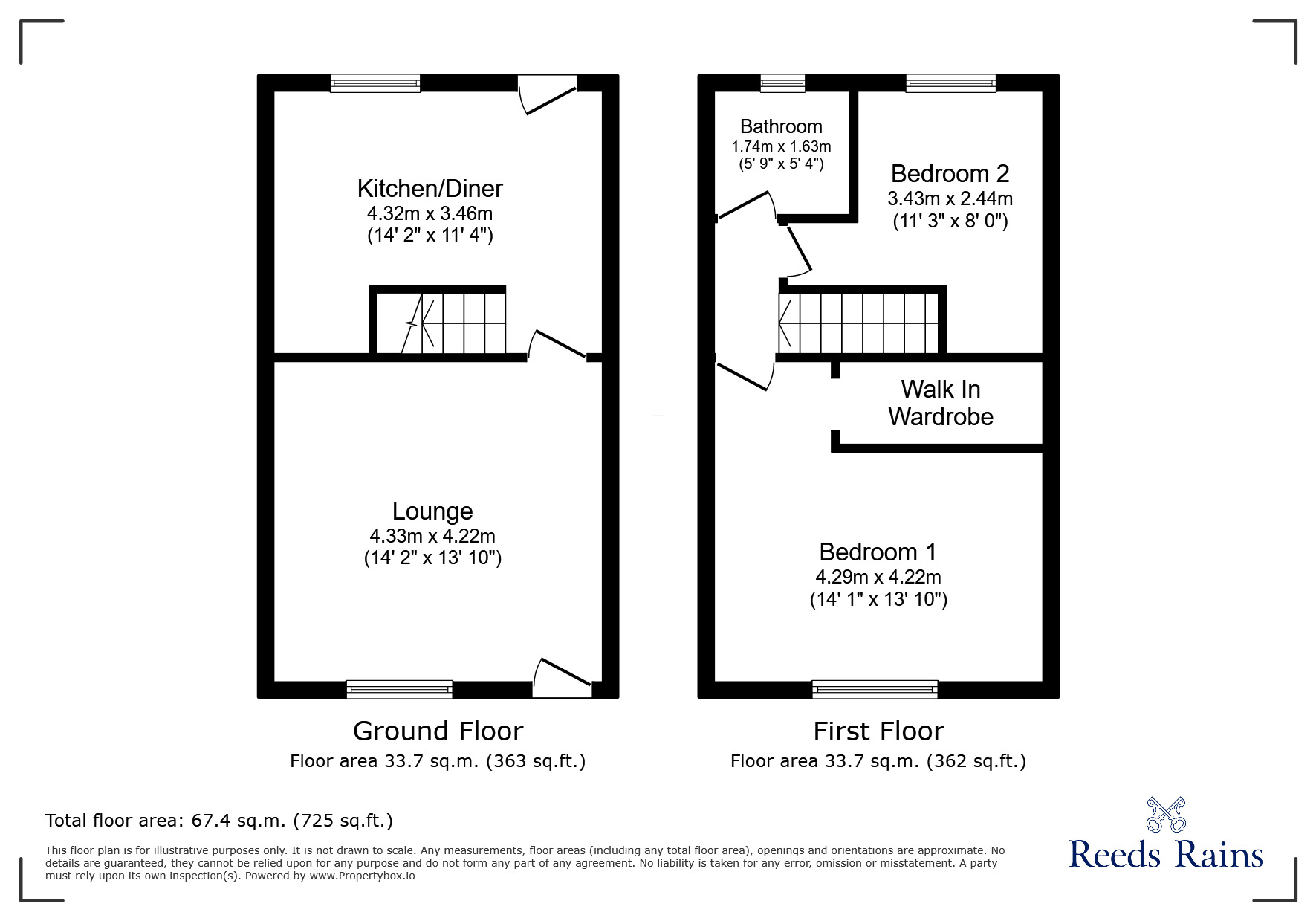 Floorplan of 2 bedroom Mid Terrace House for sale, John Street, Glossop, Derbyshire, SK13