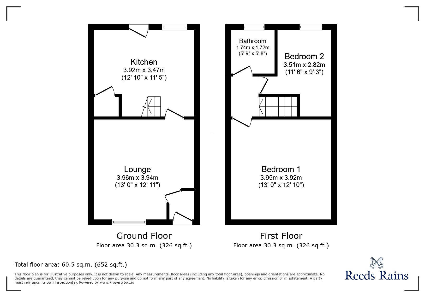 Floorplan of 2 bedroom Mid Terrace House for sale, Broadbottom Road, Mottram, Greater Manchester, SK14