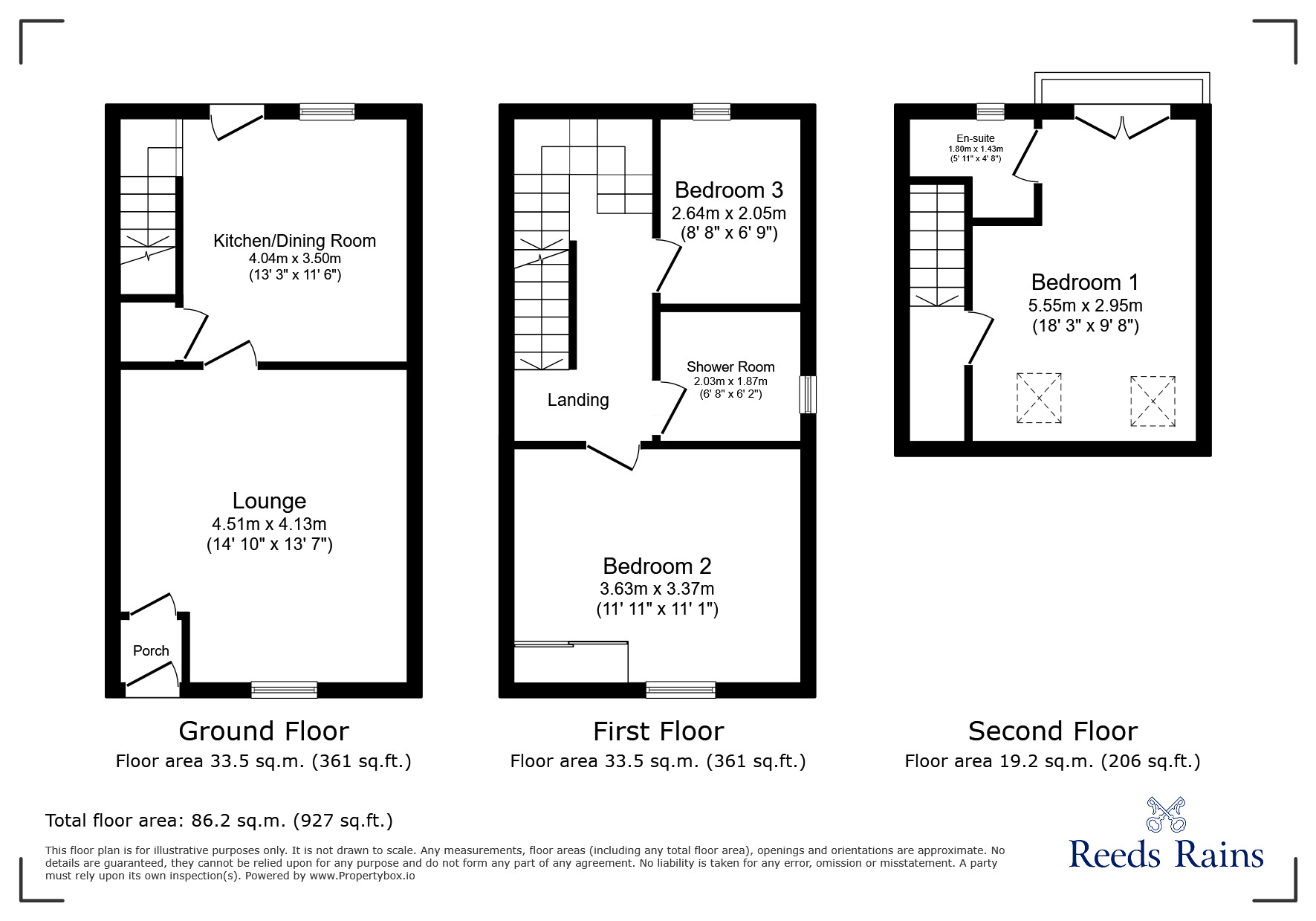 Floorplan of 3 bedroom End Terrace House for sale, Mottram Moor, Mottram, Greater Manchester, SK14