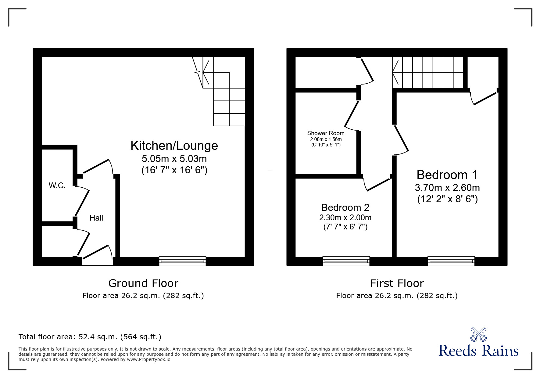 Floorplan of 2 bedroom Mid Terrace House to rent, Atherton Court, Mottram, Greater Manchester, SK14