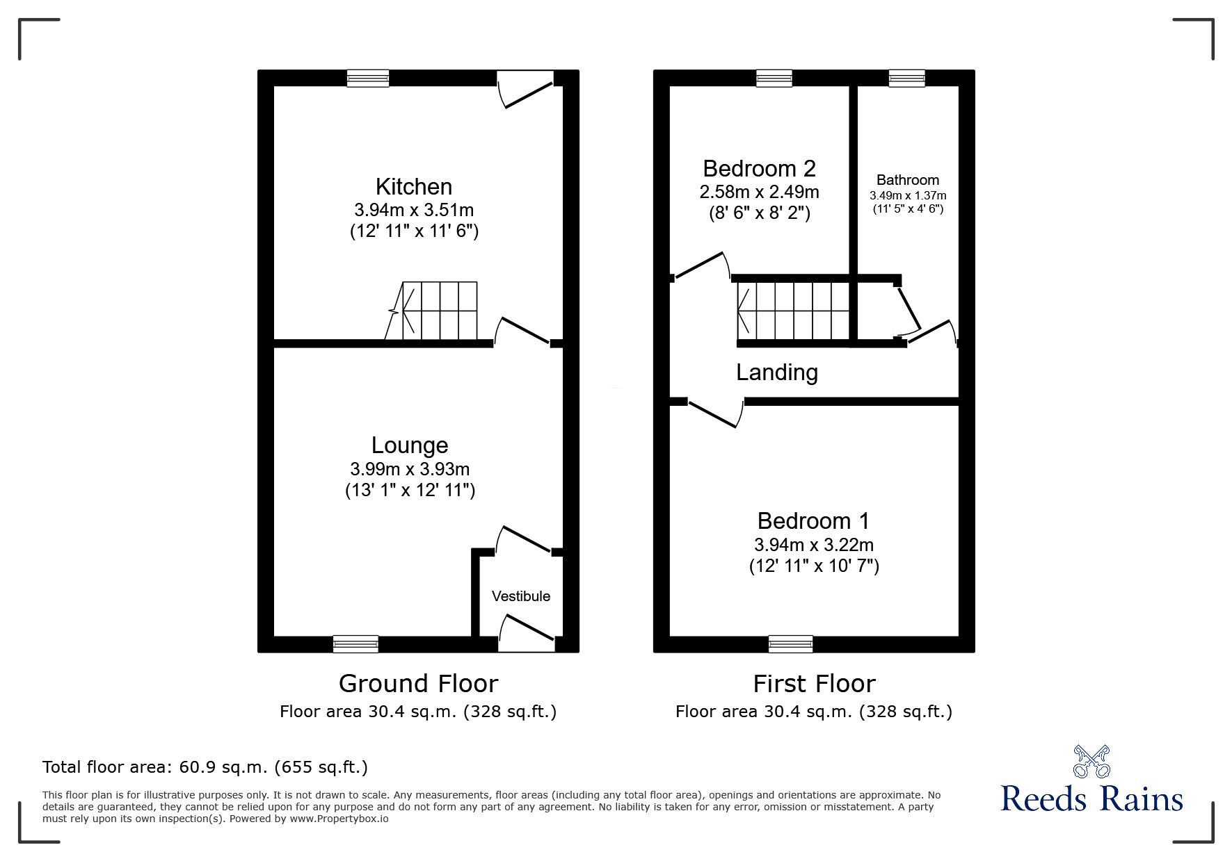 Floorplan of 2 bedroom Mid Terrace House for sale, John Dalton Street, Hadfield, Derbyshire, SK13