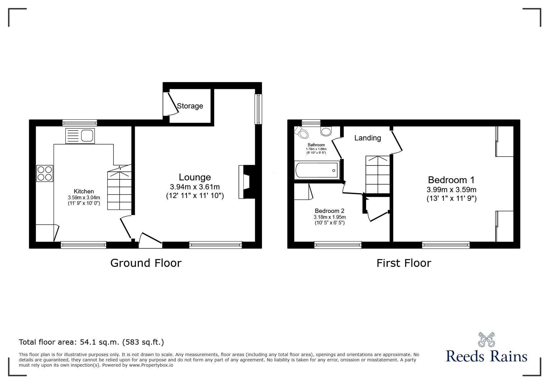 Floorplan of 2 bedroom Detached House for sale, Jones Street, Hadfield, Derbyshire, SK13