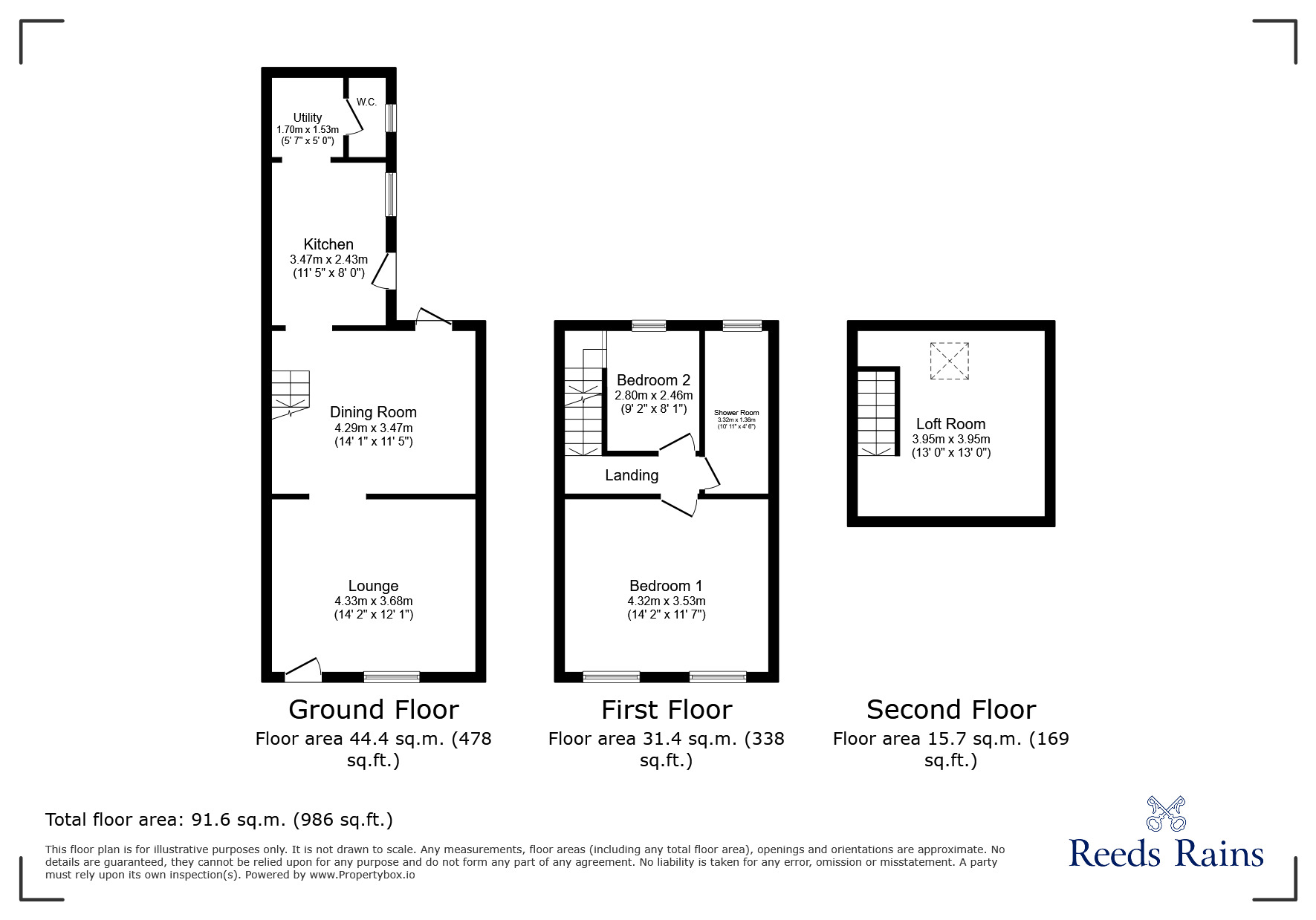 Floorplan of 2 bedroom Mid Terrace House for sale, High Street West, Glossop, Derbyshire, SK13