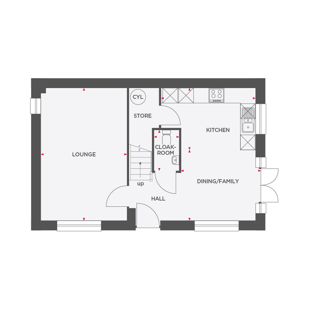 Floorplan of 3 bedroom Semi Detached House for sale, Brookstone Walk, Glossop, SK13