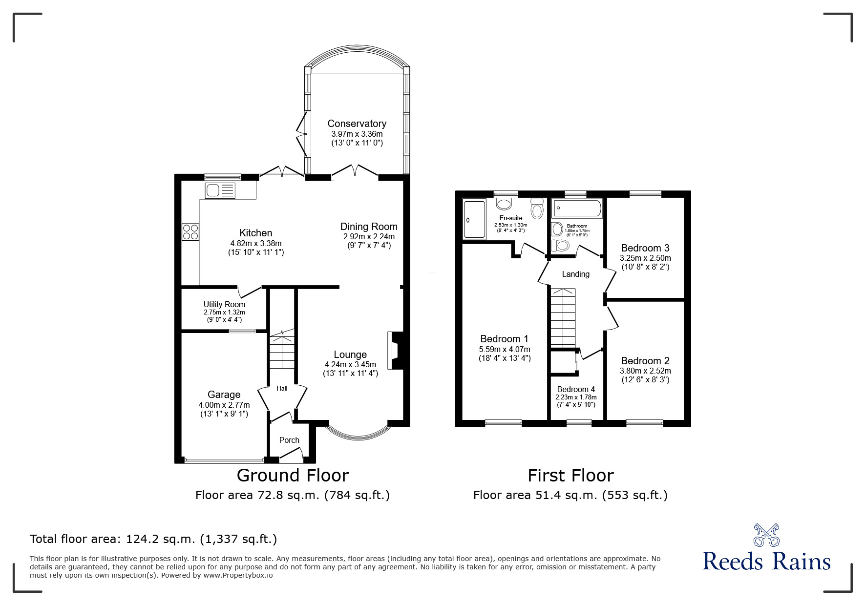 Floorplan of 4 bedroom Detached House to rent, Shropshire Drive, Glossop, Derbyshire, SK13
