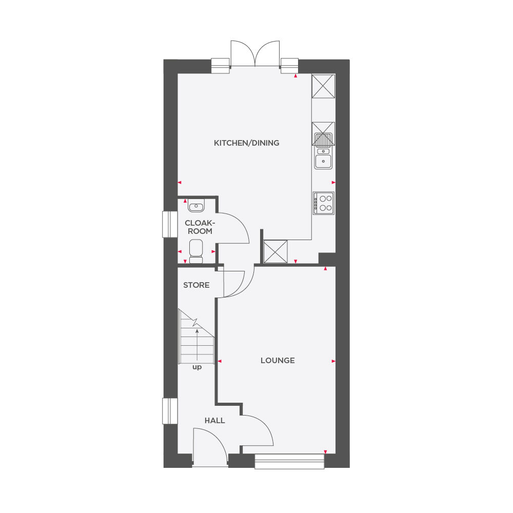 Floorplan of 2 bedroom Semi Detached House for sale, Brookstone Walk, Glossop, SK13