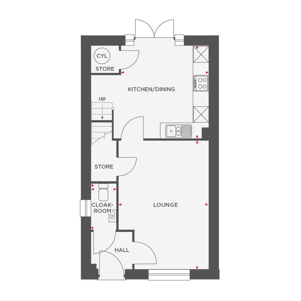 Floorplan of 3 bedroom Semi Detached House for sale, Brookstone Walk, Glossop, SK13