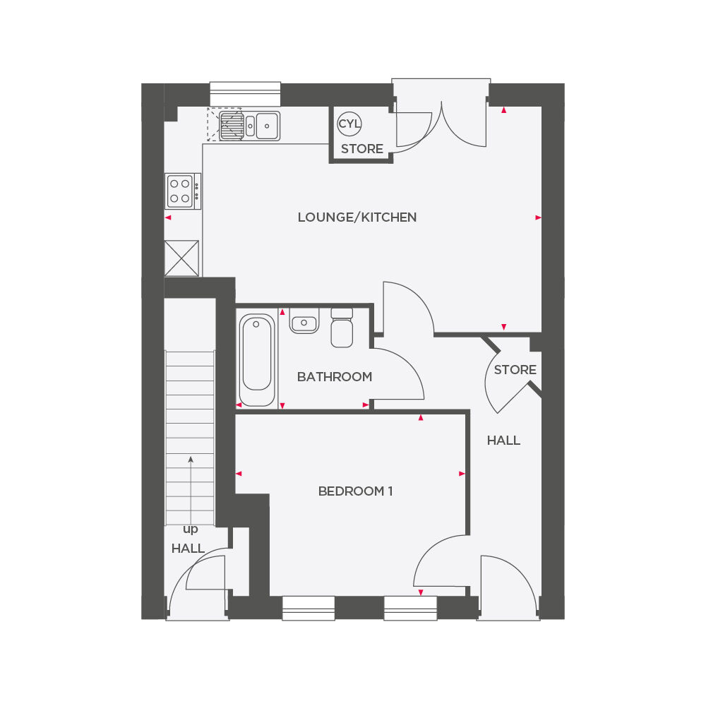 Floorplan of 1 bedroom Flat for sale, Brookstone Walk, Glossop, SK13
