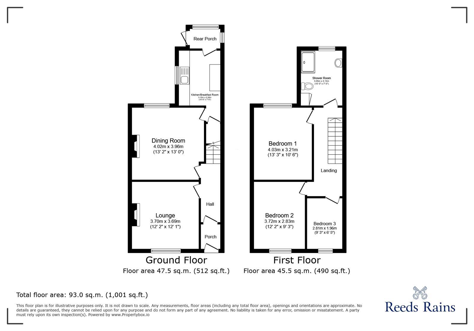 Floorplan of 2 bedroom Mid Terrace House for sale, Sheffield Road, Glossop, Derbyshire, SK13
