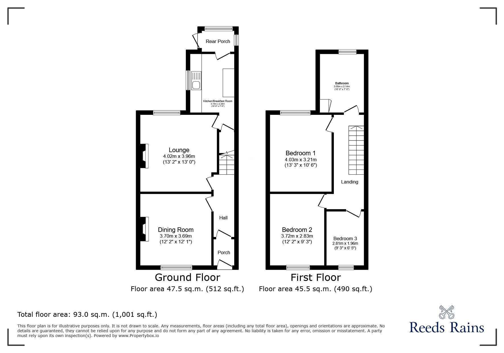 Floorplan of 3 bedroom Mid Terrace House for sale, Sheffield Road, Glossop, Derbyshire, SK13