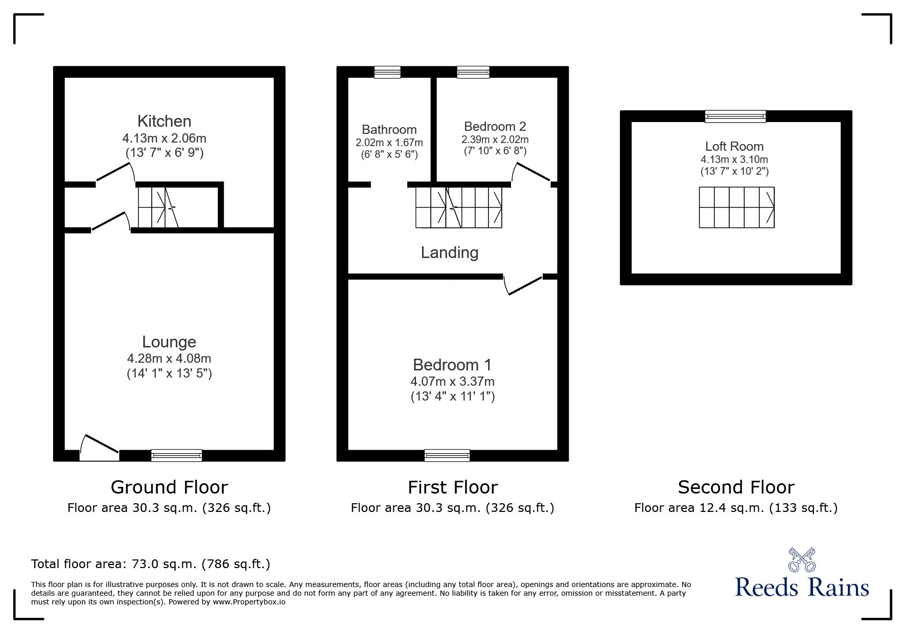Floorplan of 2 bedroom Mid Terrace House to rent, Manor Park Road, Glossop, Derbyshire, SK13