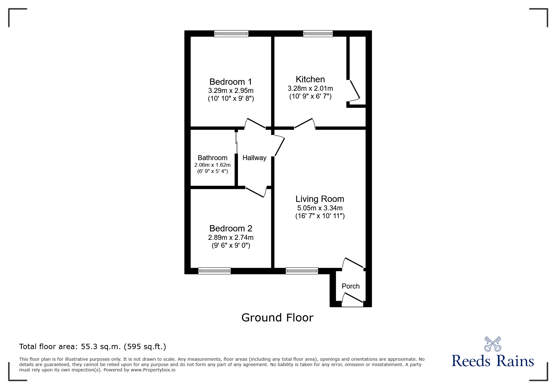 Floorplan of 2 bedroom Flat for sale, Highfield Gardens, Hollingworth, Greater Manchester, SK14