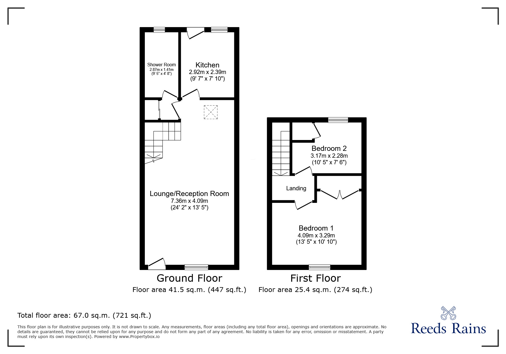 Floorplan of 2 bedroom Mid Terrace House to rent, Park Terrace, Glossop, Derbyshire, SK13
