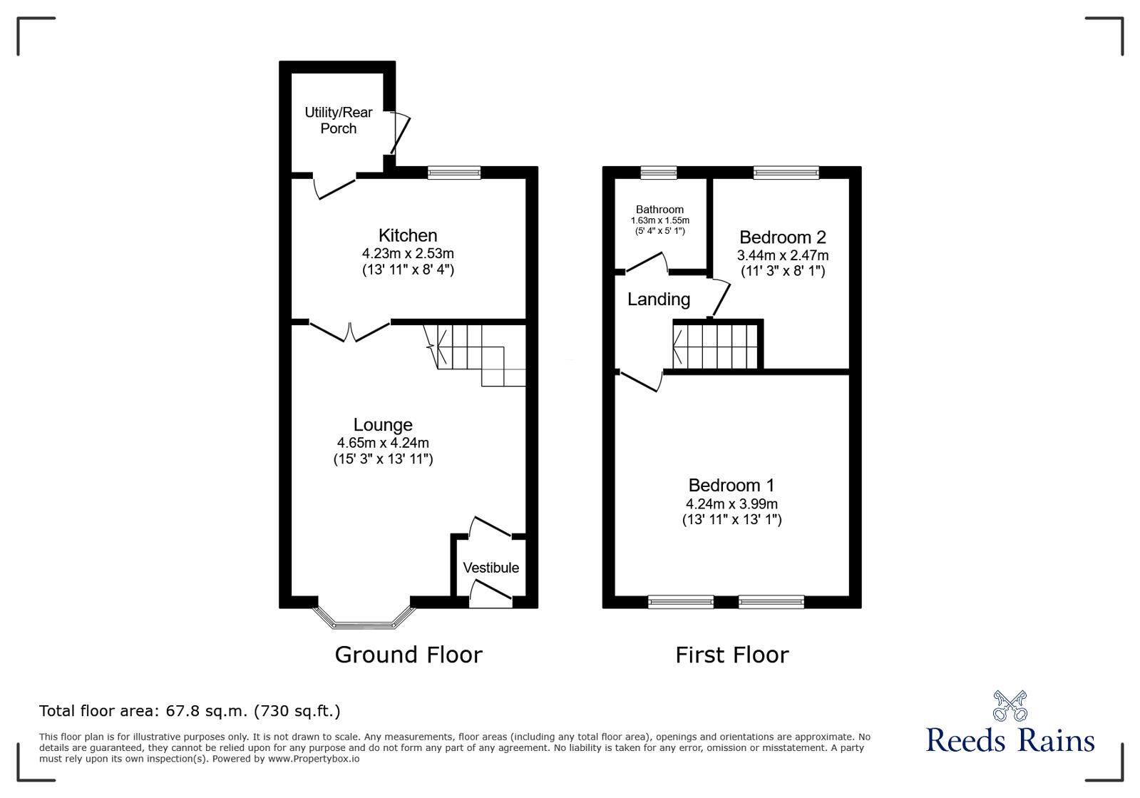 Floorplan of 2 bedroom Mid Terrace House for sale, Glossop Road, Gamesley, Derbyshire, SK13