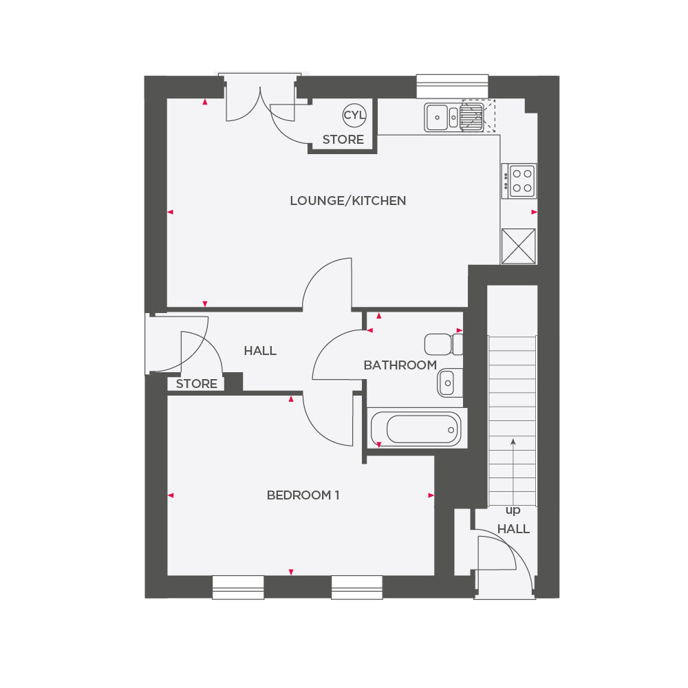 Floorplan of 1 bedroom Flat for sale, Brookstone Walk, Glossop, SK13