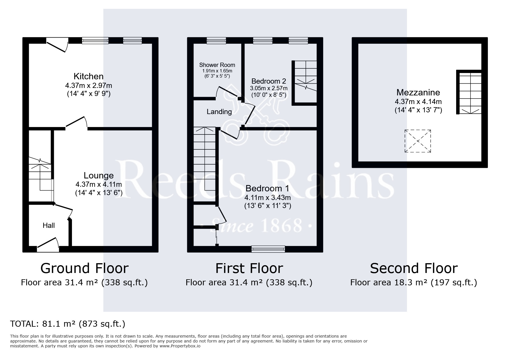 Floorplan of 2 bedroom Mid Terrace House for sale, Millbrook, Hollingworth, Greater Manchester, SK14