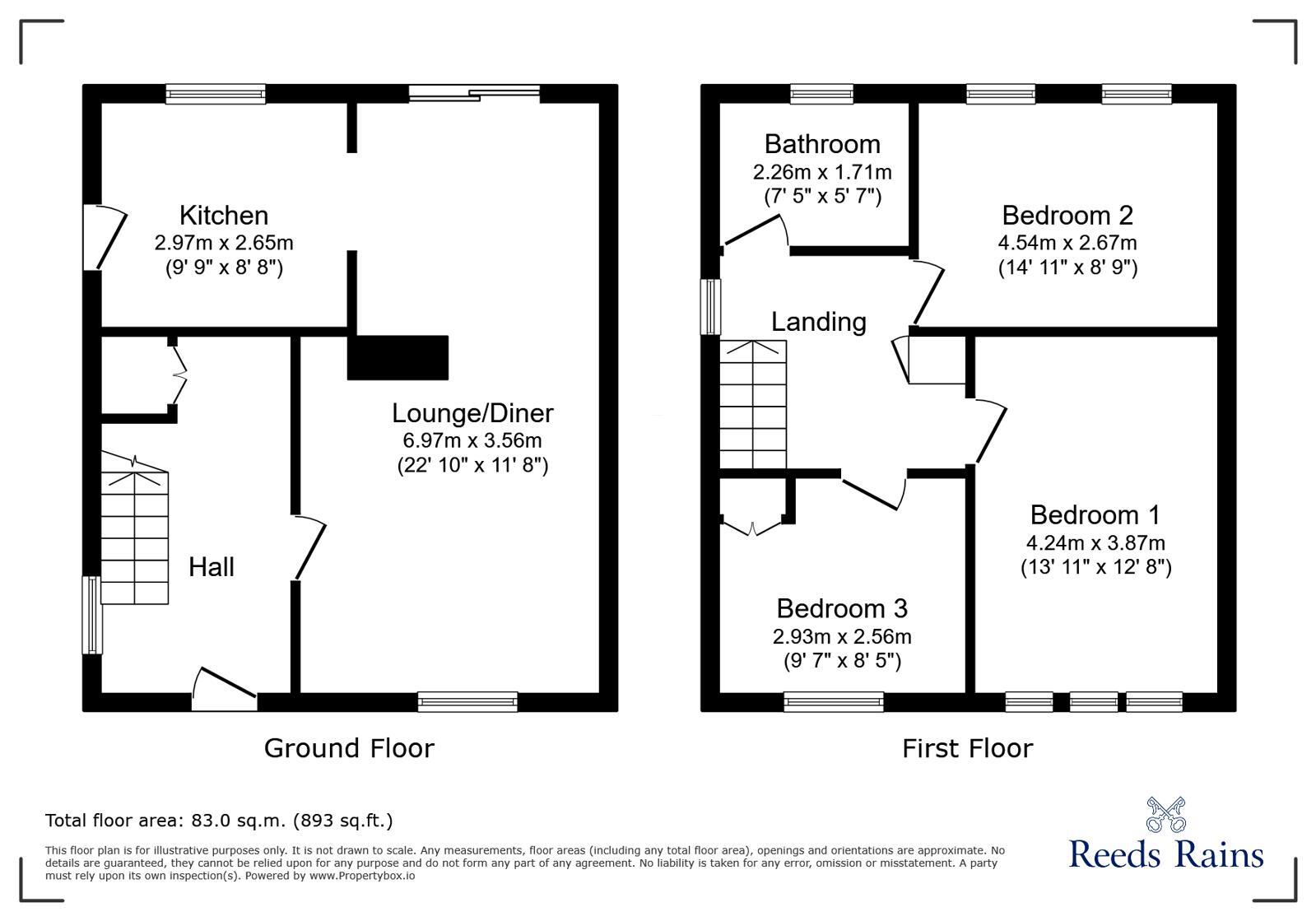 Floorplan of 3 bedroom Semi Detached House for sale, Church Fold, Charlesworth, Derbyshire, SK13