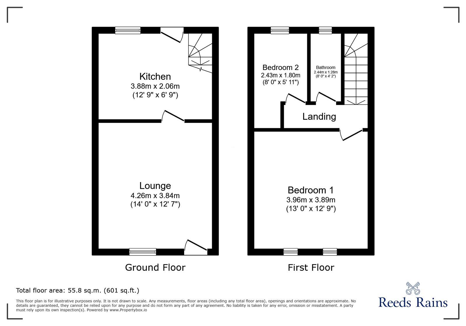 Floorplan of 2 bedroom Mid Terrace House for sale, New Road, Tintwistle, Derbyshire, SK13