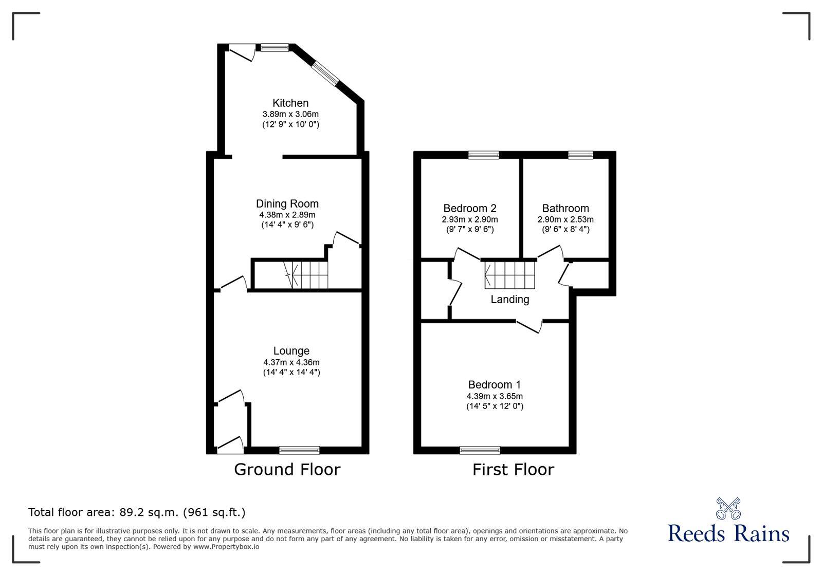 Floorplan of 2 bedroom Mid Terrace House to rent, Tredcroft Street, Glossop, Derbyshire, SK13