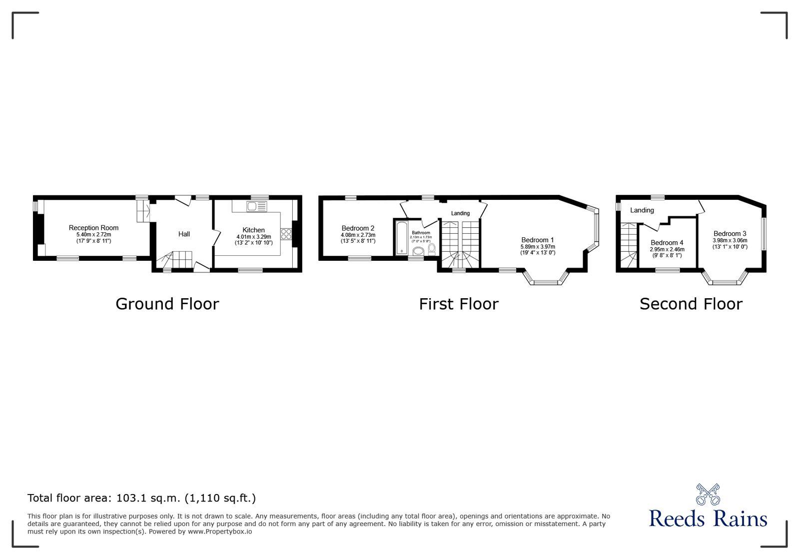 Floorplan of 4 bedroom Detached House for sale, Woodhead Road, Tintwistle, Derbyshire, SK13