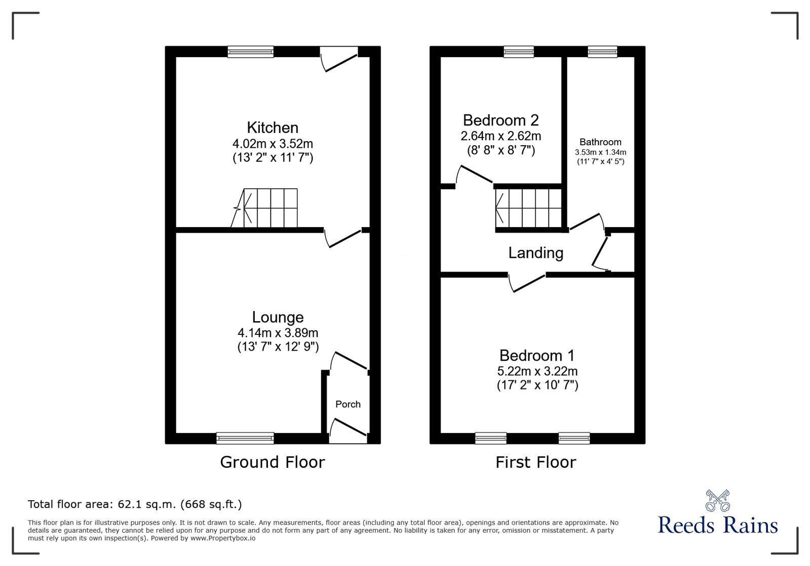 Floorplan of 2 bedroom Mid Terrace House to rent, Stanyforth Street, Hadfield, Derbyshire, SK13