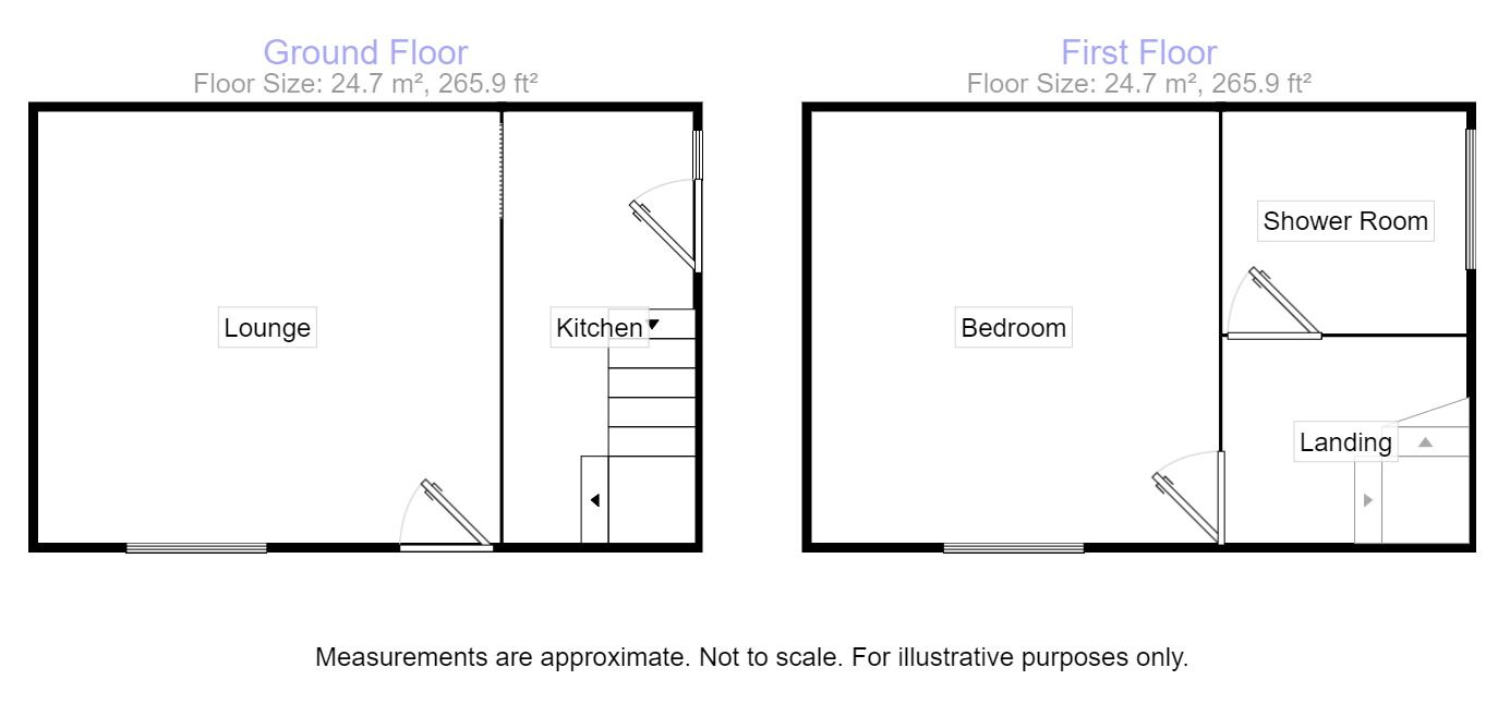 Floorplan of 1 bedroom Mid Terrace House for sale, Gladstone Street, Glossop, Derbyshire, SK13