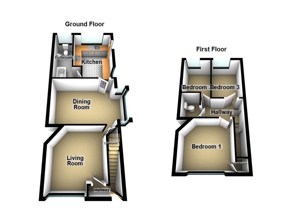 Floorplan of 3 bedroom Semi Detached House to rent, Bellfield Avenue, Newcastle Upon Tyne, NE3