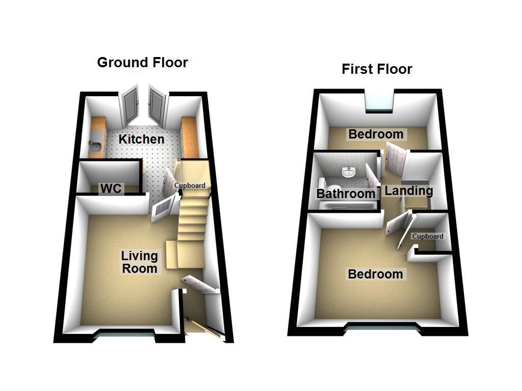 Floorplan of 2 bedroom End Terrace House to rent, Magnolia Drive, Blakelaw, Tyne And Wear, NE5