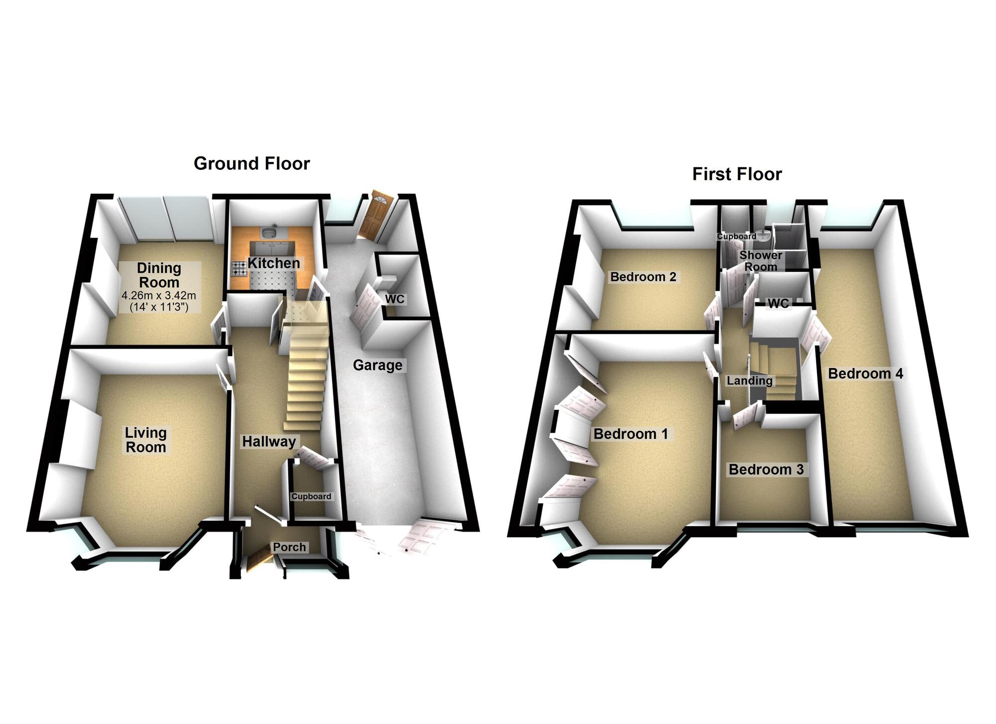 Floorplan of 4 bedroom Semi Detached House to rent, Cranbrook Avenue, Newcastle upon Tyne, Tyne and Wear, NE3