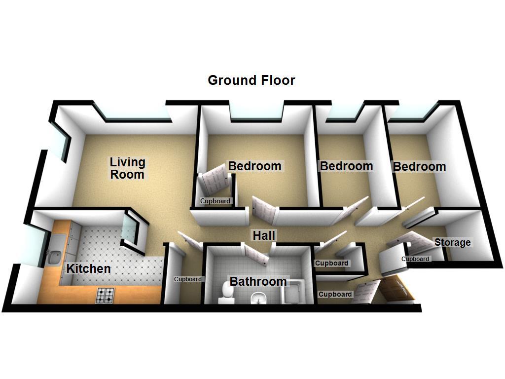 Floorplan of 3 bedroom  Flat for sale, Rothley Close, Newcastle upon Tyne, Tyne and Wear, NE3