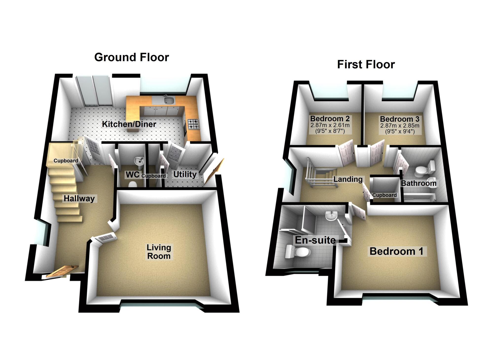 Floorplan of 3 bedroom Detached House for sale, Cypress Point Grove, Dinnington, Tyne and Wear, NE13