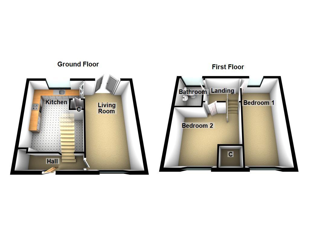 Floorplan of 2 bedroom Semi Detached House for sale, McCracken Drive, Wideopen, Tyne and Wear, NE13