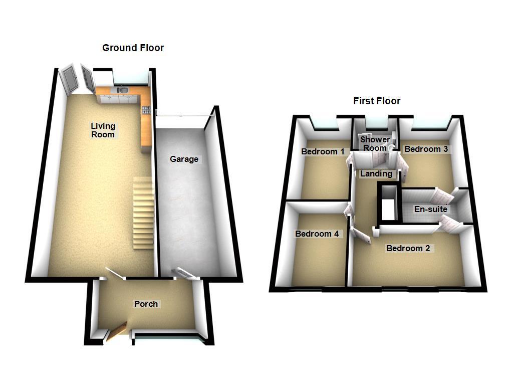 Floorplan of 4 bedroom Mid Terrace House for sale, Linslade Walk, Cramlington, Northumberland, NE23