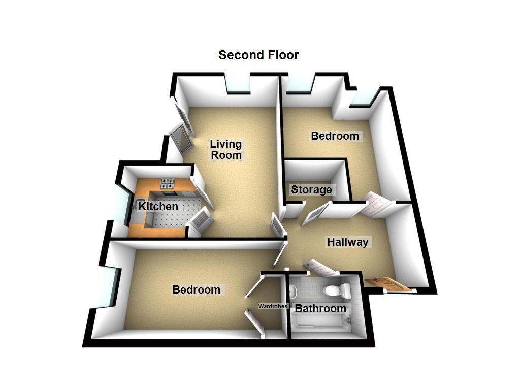 Floorplan of 2 bedroom  Flat for sale, Highbridge, Gosforth, Tyne and Wear, NE3