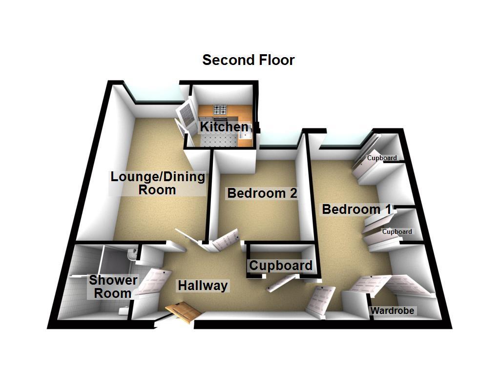Floorplan of 2 bedroom  Flat for sale, Highbridge, Gosforth, Tyne and Wear, NE3