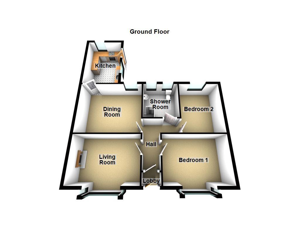 Floorplan of 2 bedroom Semi Detached Bungalow for sale, Park Avenue, Fawdon, Tyne and Wear, NE3