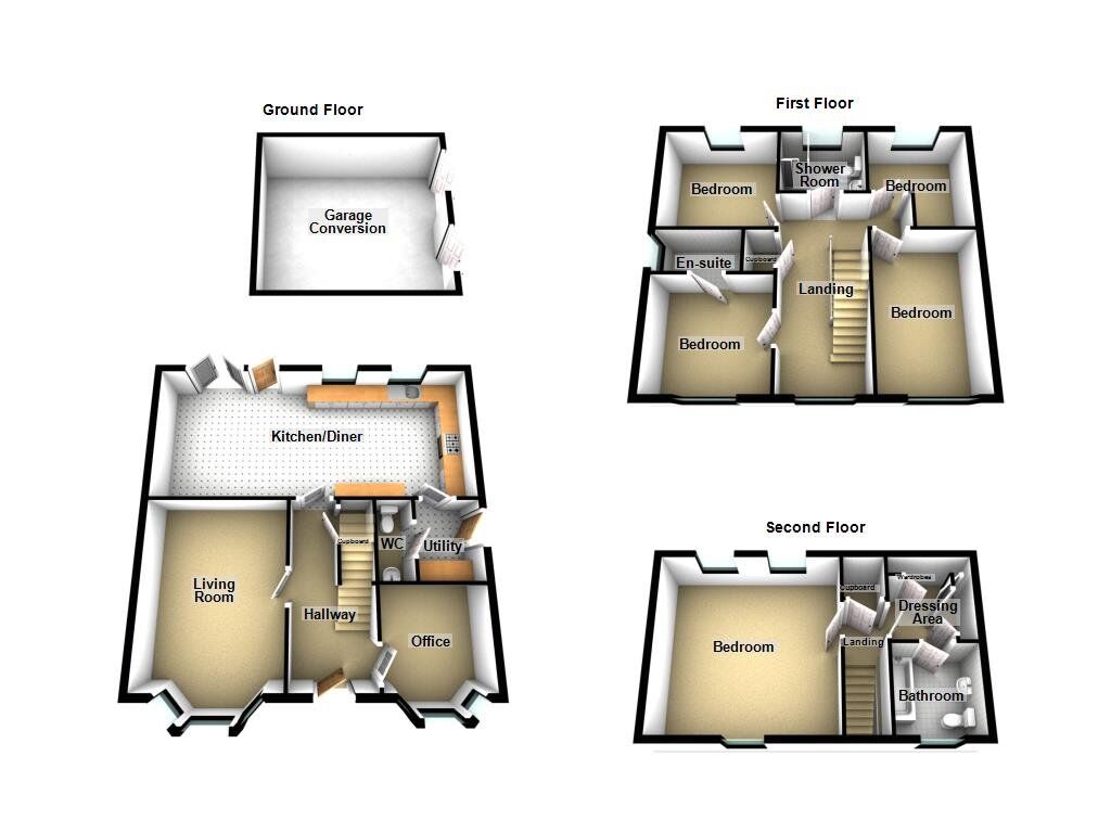 Floorplan of 5 bedroom Detached House for sale, Tilley Lane, Backworth, Tyne and Wear, NE27