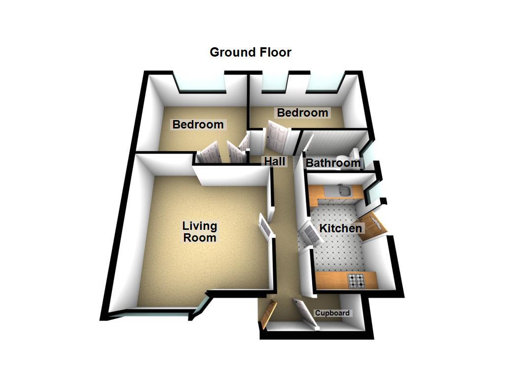 Floorplan of 2 bedroom  Flat for sale, Falstone Square, Newcastle upon Tyne, Tyne and Wear, NE3