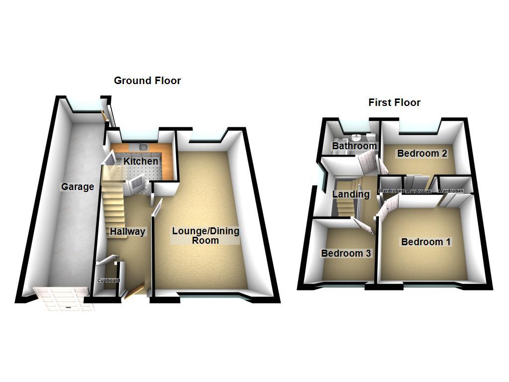Floorplan of 3 bedroom Semi Detached House for sale, Highfield Place, Wideopen, Tyne and Wear, NE13