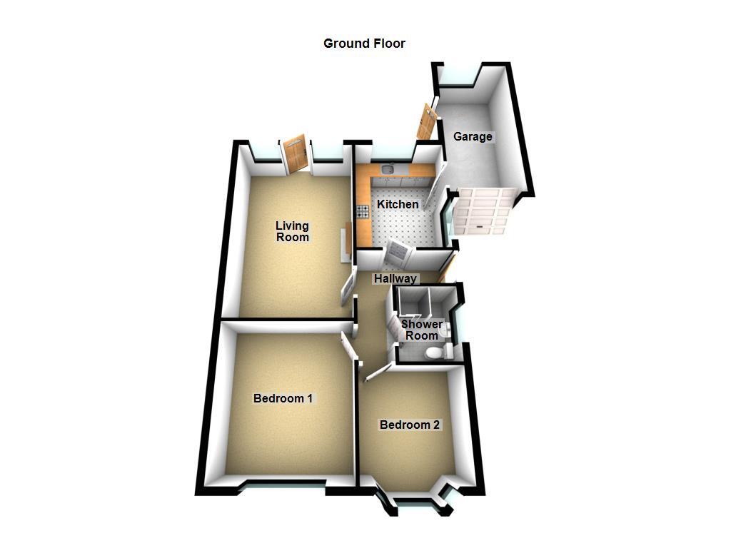 Floorplan of 2 bedroom Semi Detached Bungalow for sale, Canterbury Way, Wideopen, Tyne and Wear, NE13