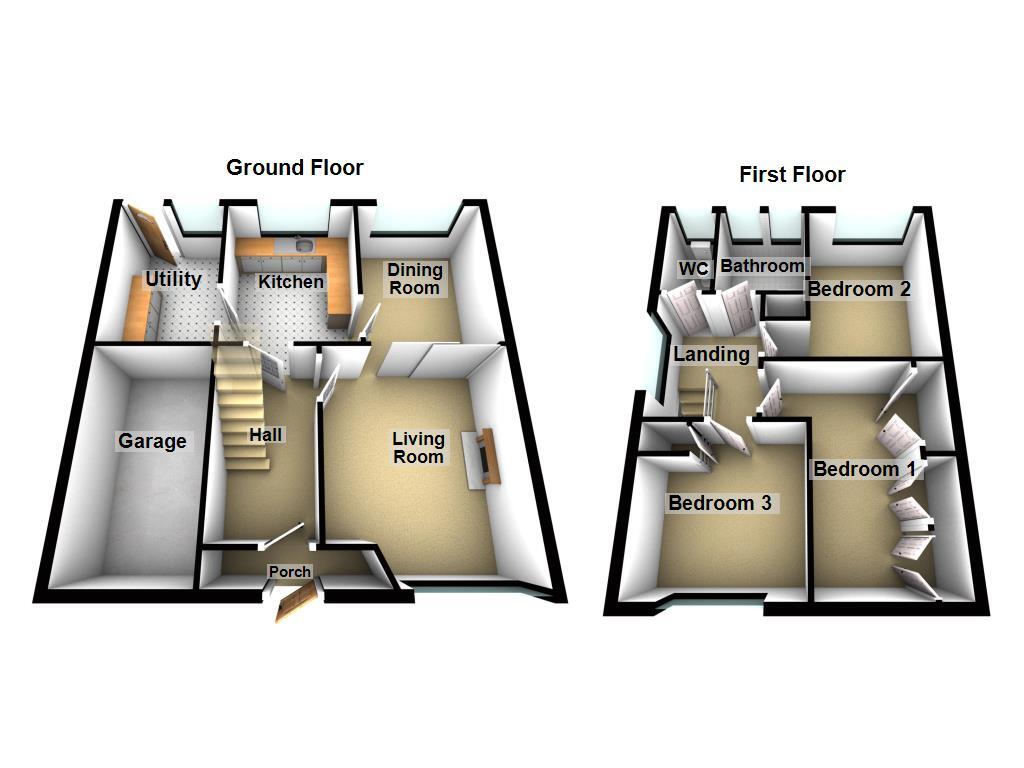 Floorplan of 3 bedroom Semi Detached House for sale, Boulmer Close, Newcastle upon Tyne, Tyne and Wear, NE3