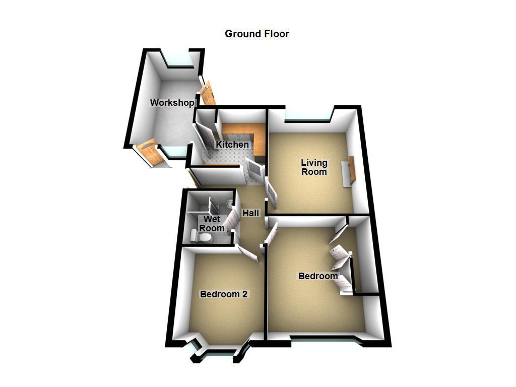 Floorplan of 2 bedroom Semi Detached Bungalow for sale, Longhirst Drive, Wideopen, Tyne and Wear, NE13