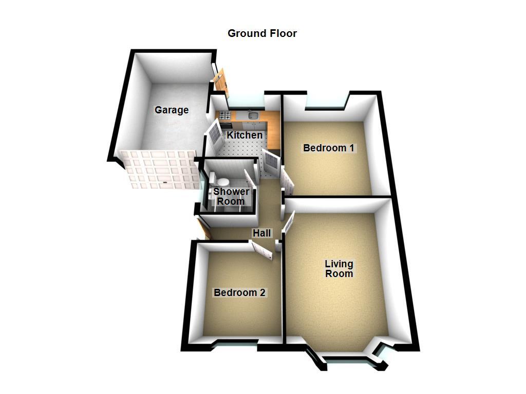 Floorplan of 2 bedroom Semi Detached Bungalow for sale, Ovingham Gardens, Wideopen, Tyne and Wear, NE13