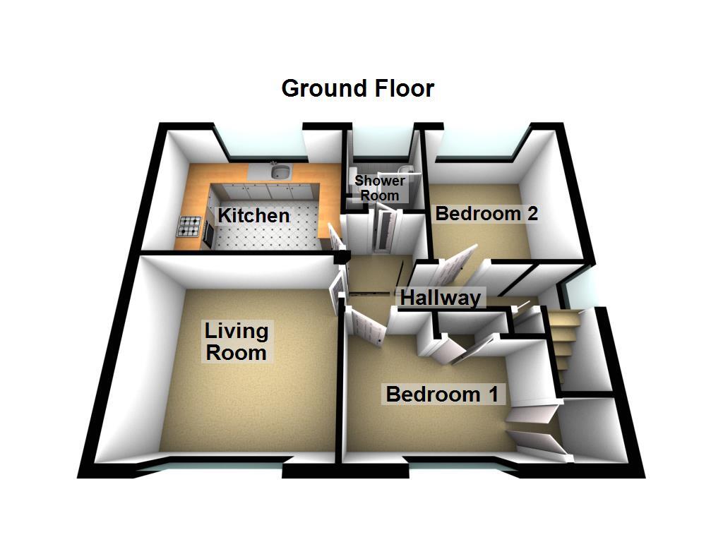 Floorplan of 2 bedroom Flat for sale, Pine Avenue, Dinnington, Tyne and Wear, NE13