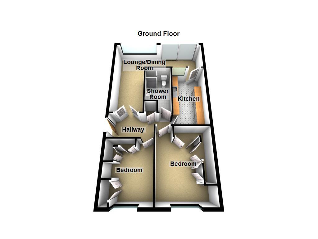 Floorplan of 2 bedroom Semi Detached Bungalow for sale, Thornbury Close, Newcastle upon Tyne, Tyne and Wear, NE3