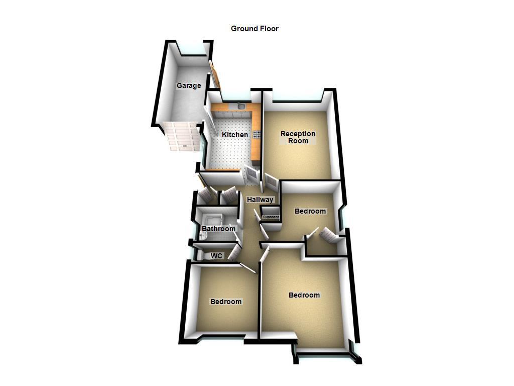 Floorplan of 3 bedroom Detached Bungalow for sale, Willows Close, Wideopen, Tyne and Wear, NE13