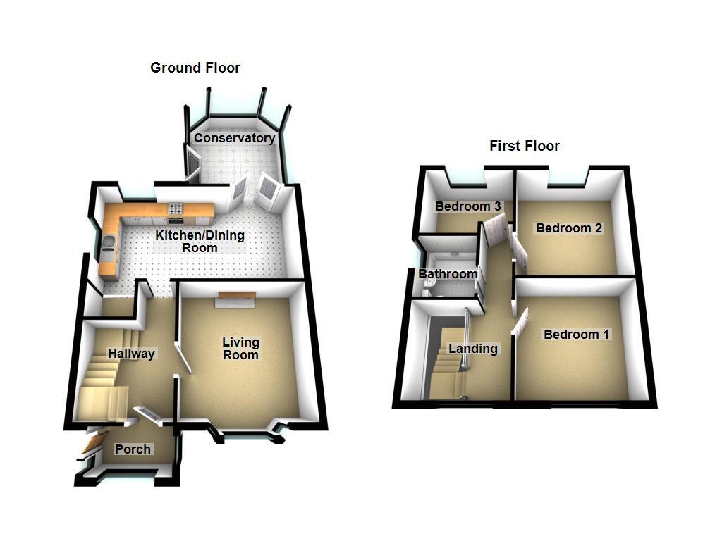 Floorplan of 3 bedroom Semi Detached House for sale, Taylor Avenue, Wideopen, Tyne and Wear, NE13