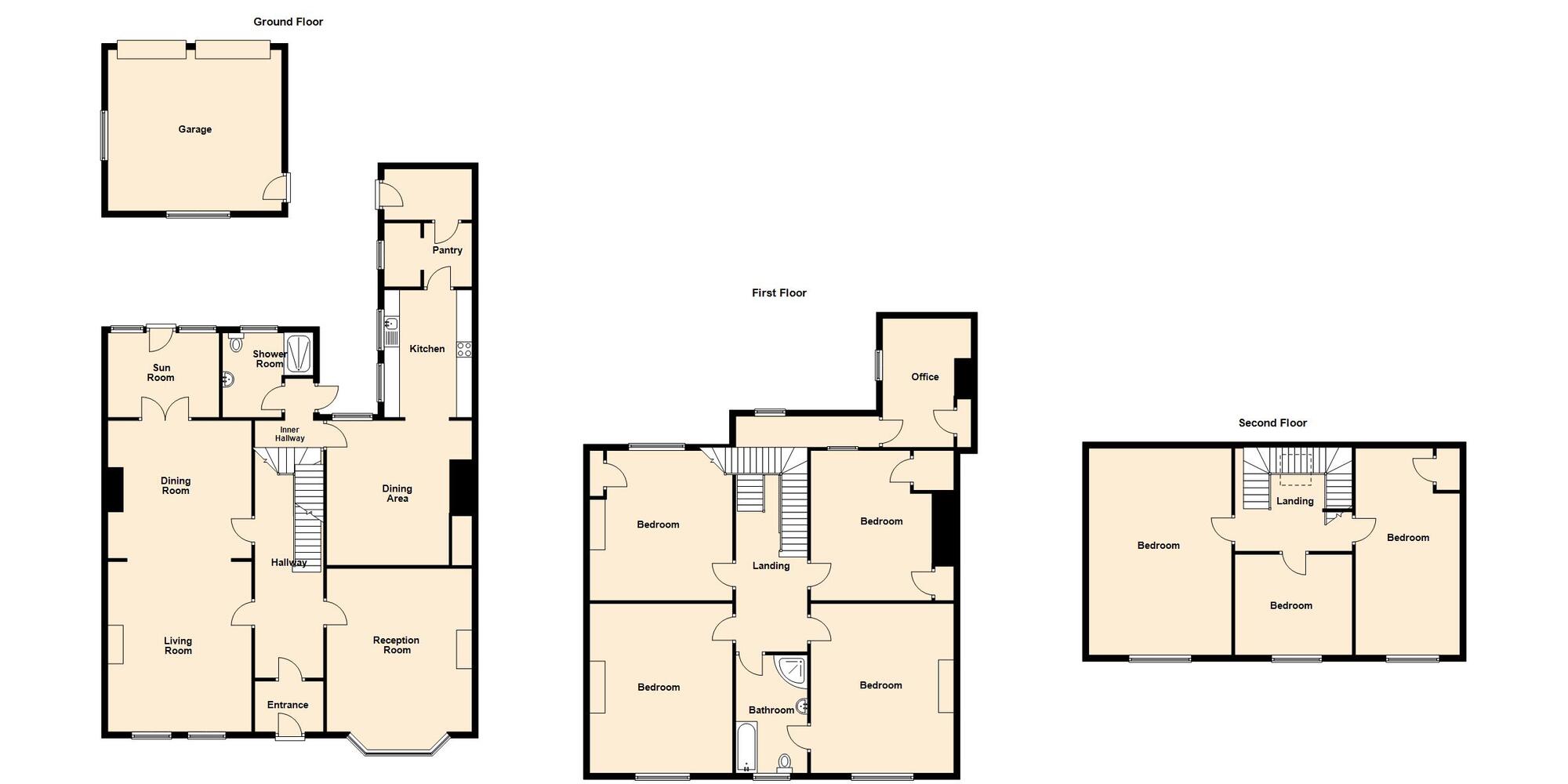 Floorplan of 7 bedroom Mid Terrace House for sale, Park Villas, Newcastle upon Tyne, Tyne and Wear, NE3
