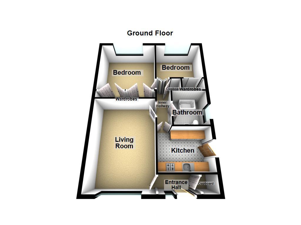 Floorplan of 2 bedroom Semi Detached Bungalow for sale, Thorn Close, Wideopen, Tyne and Wear, NE13