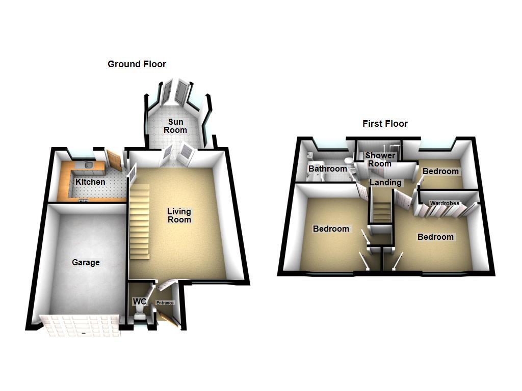 Floorplan of 3 bedroom Detached House for sale, Sinderby Close, Newcastle upon Tyne, Tyne and Wear, NE3